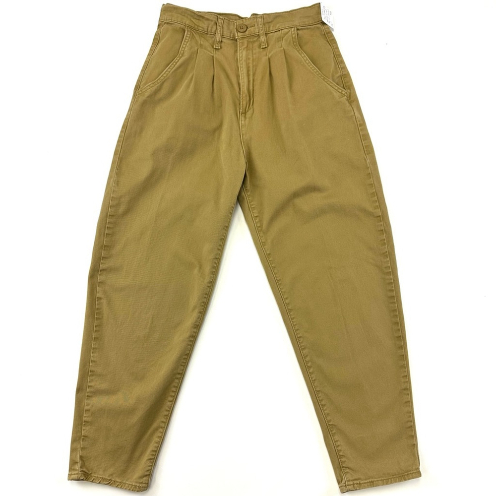 Levis gold cotton balloon leg pleat front womens pant 25”